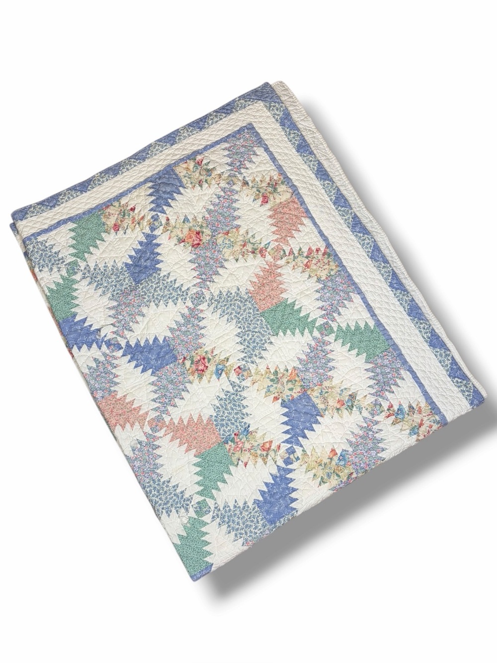 Vintage Arch Quilts Hawthrone New York Quilt Blanket Geometric 66” x 78”